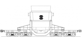 Сталевоз несамоходный восьмиосный грузоподъемностью 250 т. для транспортировки сталеразливочных ковшей.