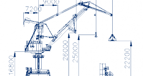 Portal loading crane 16-36-10,5 t